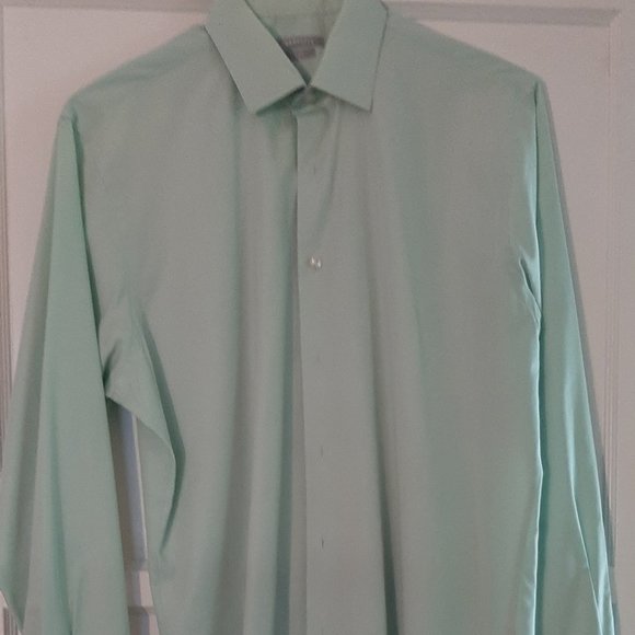 Van Heusen Fitted Mint Green Long Sleeve Button Down Neck 16 - 34/35 - Picture 1 of 3